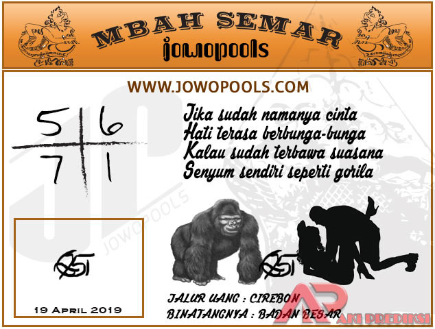 Syair SD Mbah Semar 19 April 2019