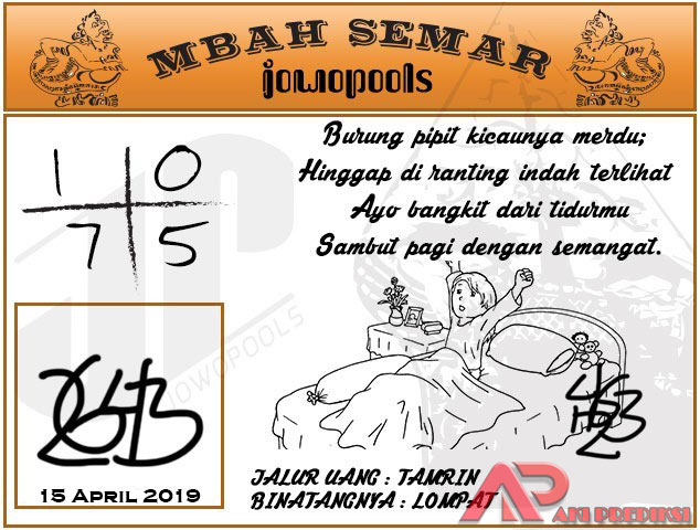 Syair SGP Mbah Semar 15 April 2019