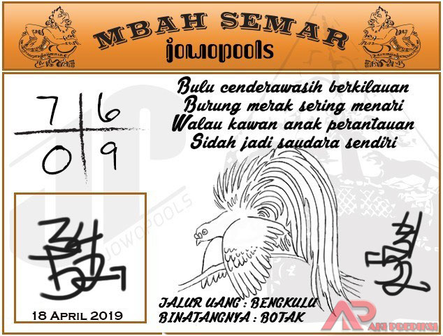Syair SGP Mbah Semar 18 April 2019