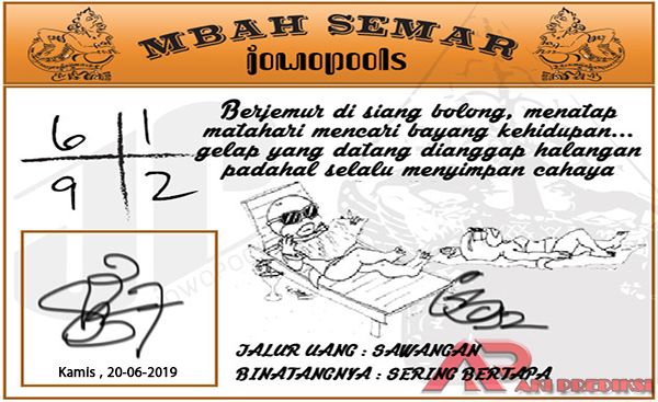 Syair SGP Mbah Semar 20 Juni 2019